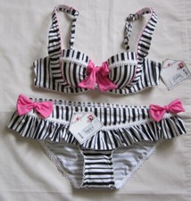 FROST FRENCH FLOOZIE SIZE  32A & 10  TEXTURED STRIPE BIKINI  BNWT