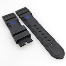 24mm - 22mm Black Rubber Watch