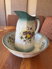 Large stunning vintage/antique wash jug and basin with lovely flowers design