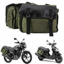 Universal Canvas Motorcycle Pannier Side Bag Cycle Luggage Saddle Bags
