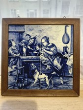 Framed set of 4 Delftware