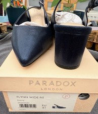 Paradox Navy Satin Court Shoe