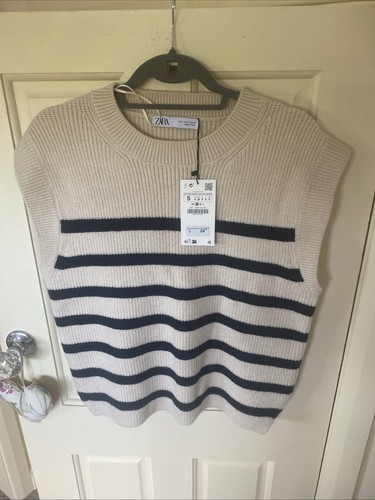 Zara sleeveless jumper cream - zara,