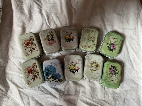 Vintage decor little tins - vintage,