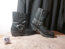 Harley Davidson El Paso Women's Black Leather Side Zip Boots Size: UK3.5 EUR 36