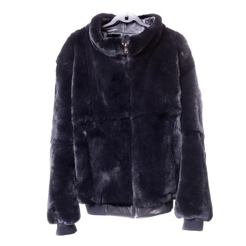 Men black rex - rabbit, leather
