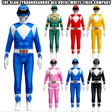 Kids Ranger Morphsuits Mighty Morphin Power Rangers Boys Costume Jumpsuit Gifts_