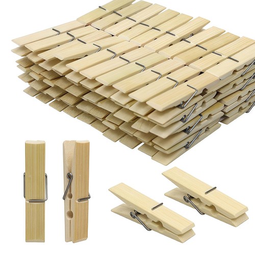 Bamboo clothespins pack 4 - bamboo,