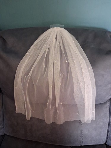 Ivory wedding veil - , single