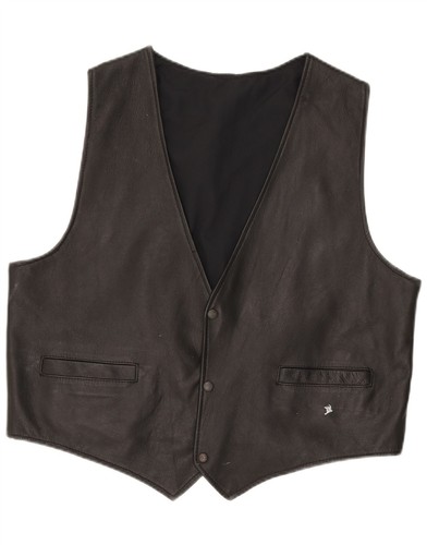 Vintage mens leather waistcoat - mens,