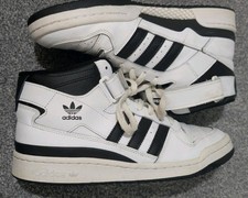 Adidas Forum Mid Shoes Men White/Black 9 UK Trainers Used But Good