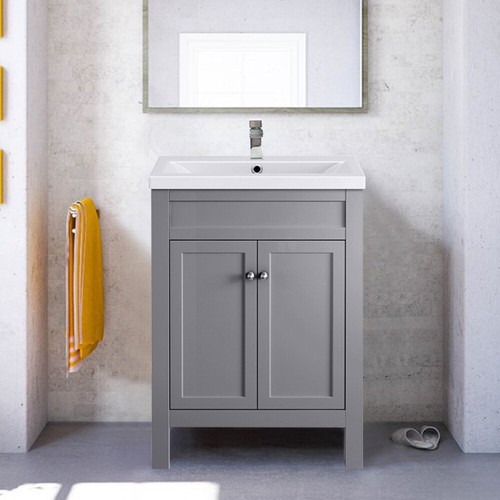 Bathroom grey vanity - grey, sink