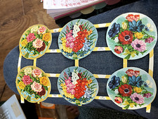 Vintage embossed die cut paper scraps MLP #1203 FLOWER CIRCLES