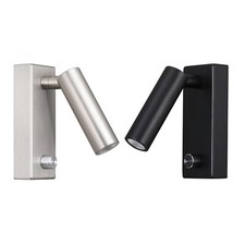 5W COB LED Headboard Reading Lamp Knob Switch Dimmable Wall Light Fixture Swivel