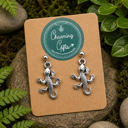 Gecko earrings tibetan - earrings, –