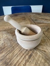 Natural Wood Mortar and Pestle