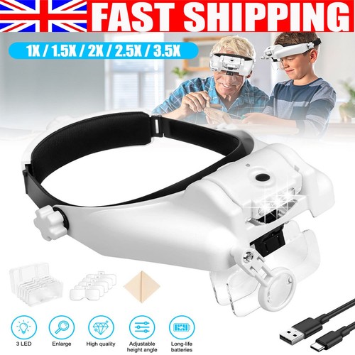 Magnifying glass headset - headset, led