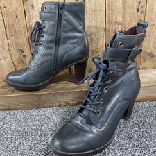 Footglove Leather Edwardian/Victorian/Steampunk/Gothic Style Boots ~ 5UK 38EU