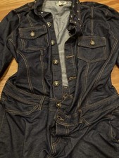 Arden B Vintage Denim Catsuit Jumpsuit Stretch