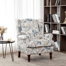 Floral Accent Chair, High Back
