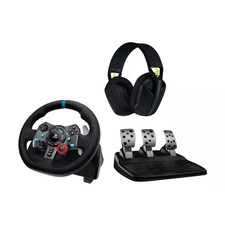 Logitech G29 Racing Wheel, Pedals for PS & PC + G435 Headset Bundle- Refurbished