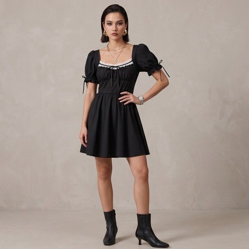 Dark coquette mini dress s - dark, sz