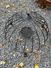 Two bird ground feeders, black metal, suitable for variety of garden birds