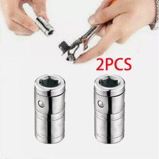 2* 1/4" square hole to 1/4" 6.3mm Hex Screwdriver Bit Adapter Holder Socket