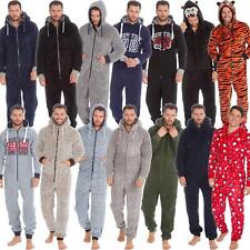 Mens 1Onesie Thick Fleece Warm Snuggle Hooded Zip All In One Jumpsuit