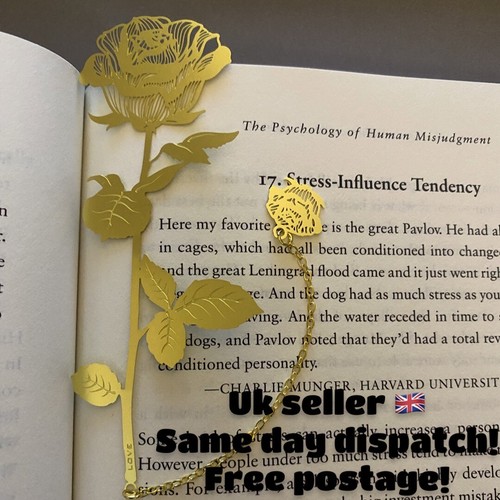 Rose bookmark gold - bookmark,