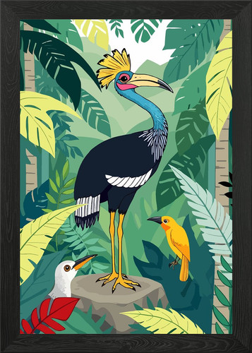 Tropical birds lush jungle - birds,