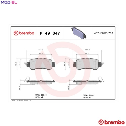 Brake pad set disc - brake,