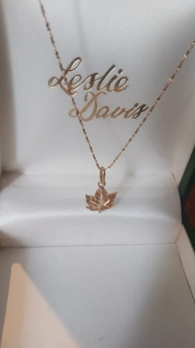 14k chain maple leaf diamond - leaf,