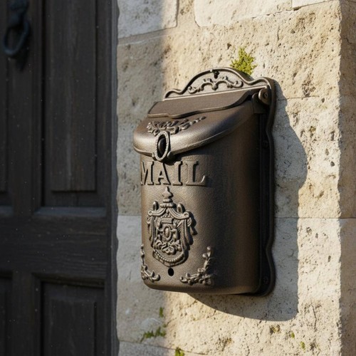 Vintage cast iron mailbox - cast,