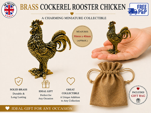 Solid brass cockerel - brass,