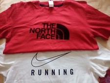 Men's THE NORTH FACE Red and Nike White T Shirt Size Medium
