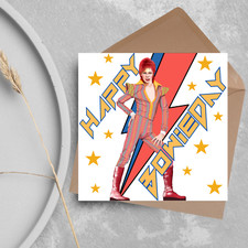 Bowie Birthday Card, 50th Birthday Card, David Bowie Card, Ziggy Stardust
