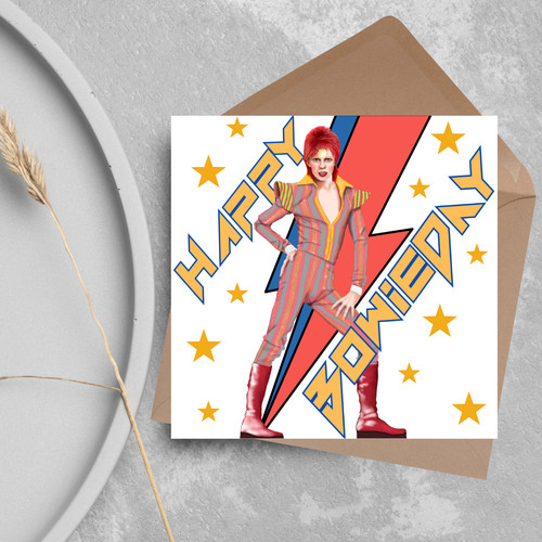 Bowie birthday card 50th - birthday, card,