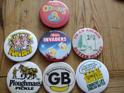 Joblot vintage tin badges - joblot,