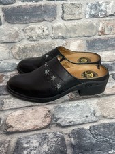 Womens Leather Paddock Equestrian Clog Classic Black Heel Casual Yard Shoes Uk 4