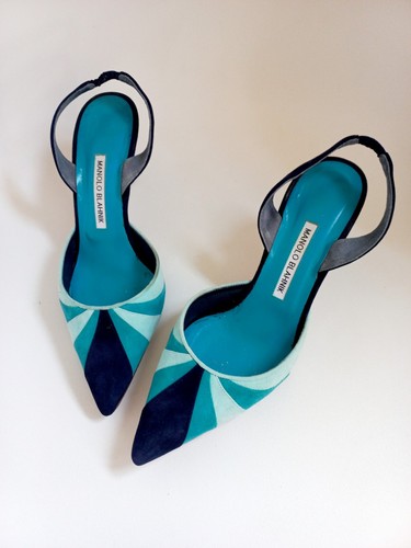 Manolo blahnik blue suede - manolo,