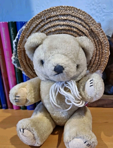 Beige plush teddy bear with - beige,