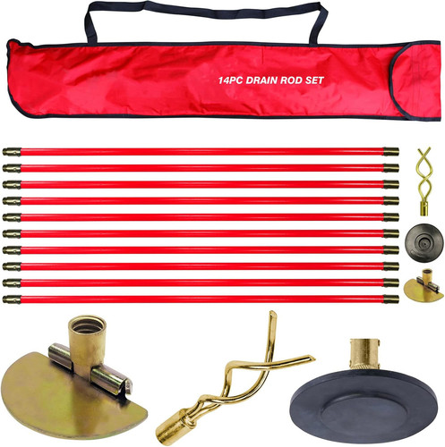 30ft drain rod set kit - 30ft, heavy