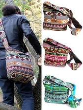 Jacquard Student Shoulder Bag - Ethnic Hippy Fabric Messenger Cotton Bags