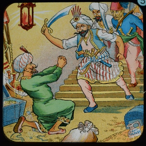 Magic lantern slide ali baba - ali,