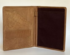 Handmade Real Leather Portfolio, A5 Document Case Folder Padfolio