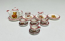 Vintage Reutter Porzellan Mini Tea Set Miniature Tea Pot Plates Cup Steiff Bears