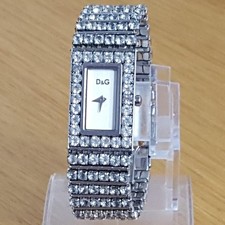 Ladies D&G Dolce & Gabbana Signature Swarovski Crystal Bracelet Designer Watch