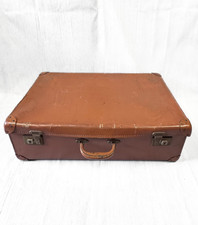 Vintage Suitcase | Original 1950s Vintage Pioneer Large Tan Suitcase Retro Case