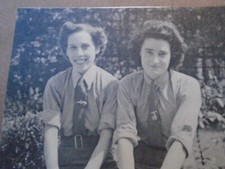 ATS COMRADES WW2  MARY LEAMER & JEAN MACEY WEARING RAF SWEETHEART BROOCHES ?